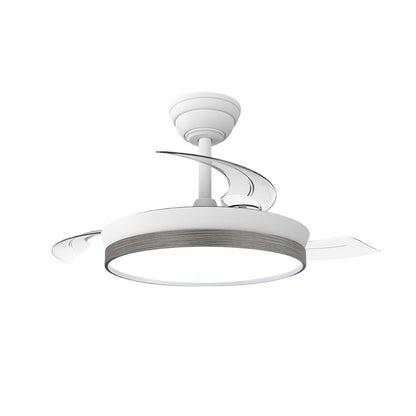 Elegante ventilador de techo con aspas retráctiles ideal para dormitorios