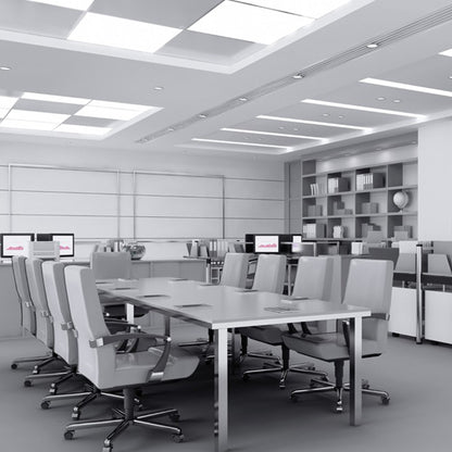 Panel LED fabricado en aluminio color blanco, ideal para oficinas y cocinas