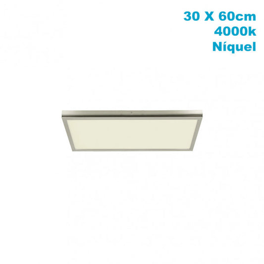 Panel LED de Superficie Tivoli 36 W 30x60 cm Níquel Fabrilamp - vista principal | Fabrilamp / Abrila