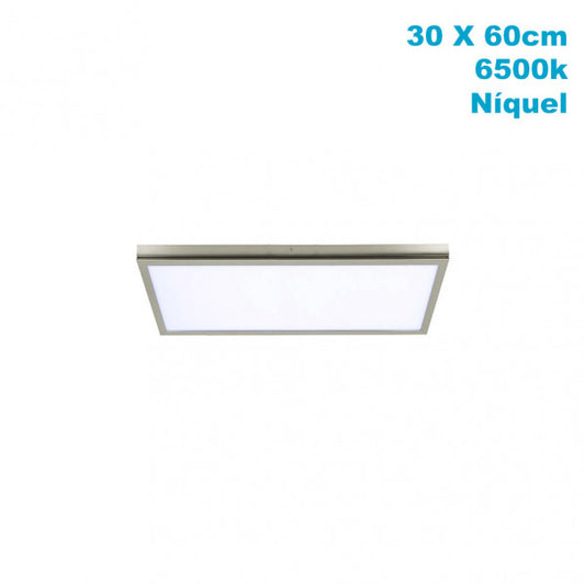 Panel LED de Superficie Tivoli 36W 30x60 cm Níquel Fabrilamp - vista principal | Fabrilamp / Abrila