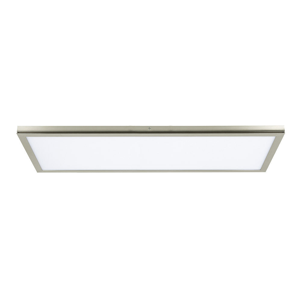 Panel Tivoli fabricado en metal color níquel, luz blanco natural 4000K