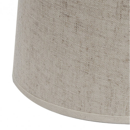 Pantalla Agueda E27 Beige, detalle del material textil, textura y color beige.