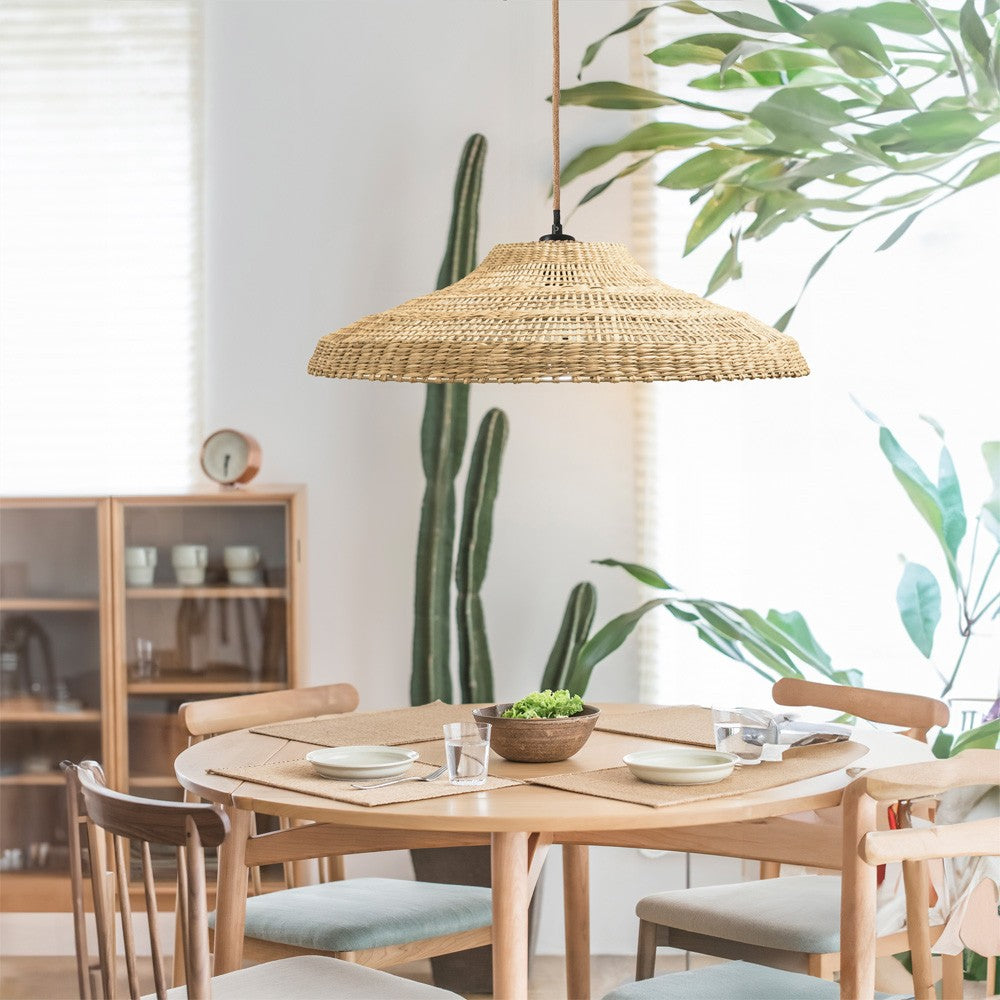 Pantalla de lámpara colgante de 60 cm de ancho estilo boho chic