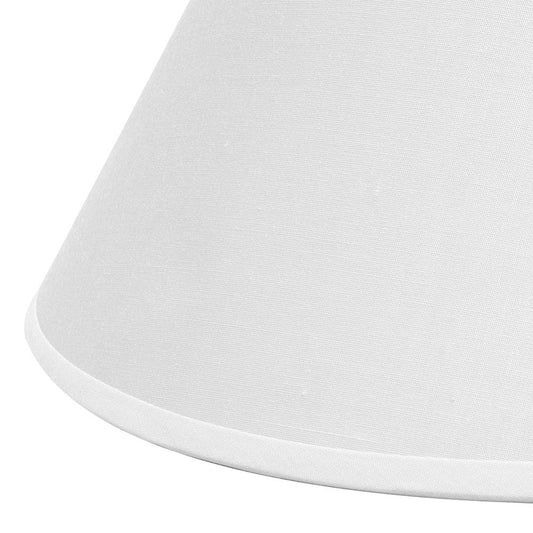 Pantalla Clara fabricada en textil popelín color blanco, 25x11x16 cm