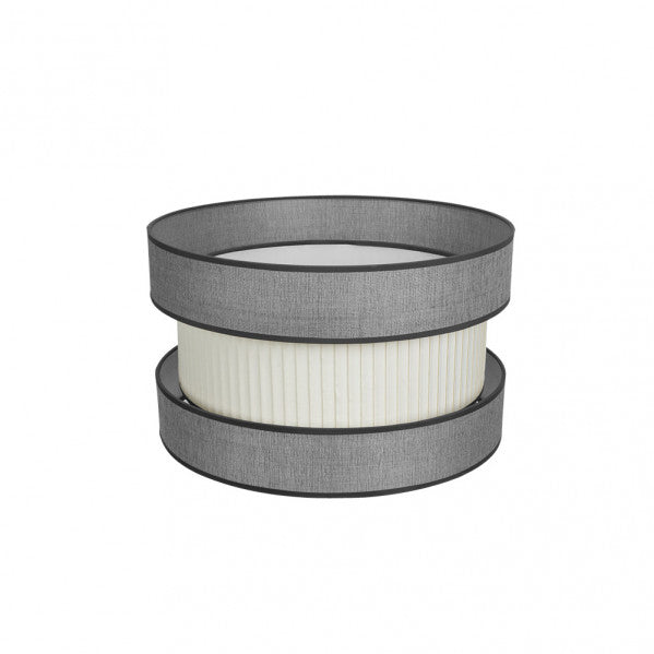 Pantalla colgante de salón HOME E27 gris-beis 40cm, vista frontal.