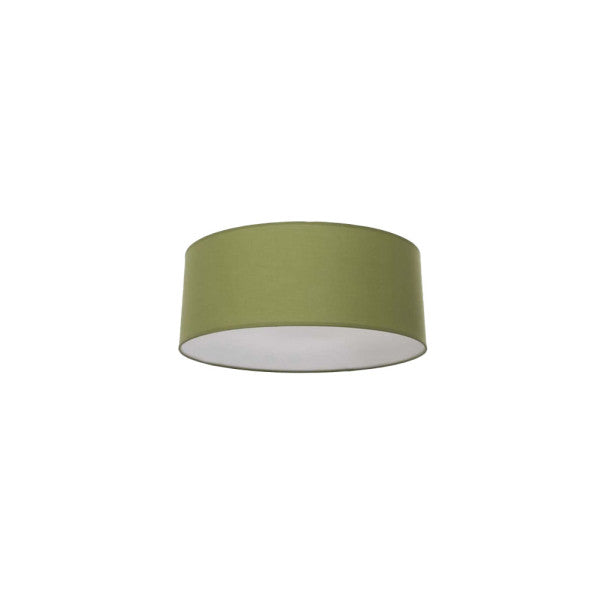 Pantalla colgante Adriatico Verde M10 40cm de Fabrilamp. Diseño cilíndrico en textil. Ideal para interiores.