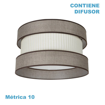 Pantalla Colgante Home M10 50 cm Marrón-Beis con Difusor Fabrilamp - vista principal | Fabrilamp / Abrila