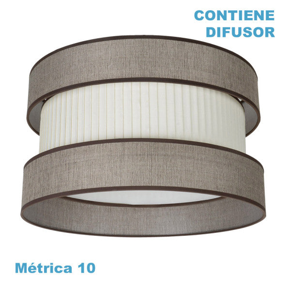 Pantalla Colgante Home M10 60 cm Marrón Beis con Difusor Fabrilamp - vista principal | Fabrilamp / Abrila
