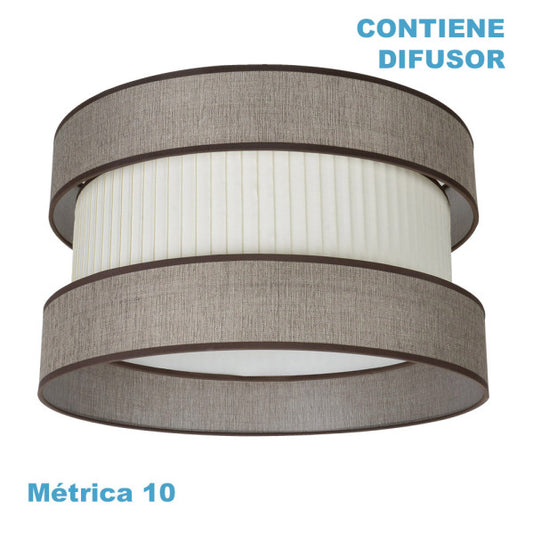 Pantalla Colgante Home M10 60 cm Marrón Beis con Difusor Fabrilamp - vista principal | Fabrilamp / Abrila