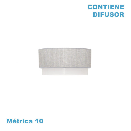 Pantalla colgante textil Kenya Gris y Blanca Fabrilamp / Abrila 99.PA-111094028