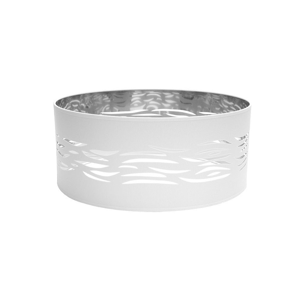 Pantalla colgante Niebla Fabrilamp / Abrila textil calada blanca y plata 99.PA-157795074