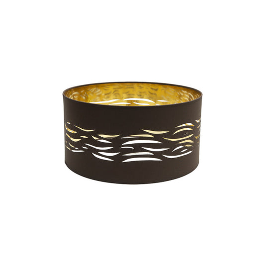 Pantalla Colgante Niebla 40 cm Textil Marrón-Oro Fabrilamp - vista principal | Fabrilamp / Abrila