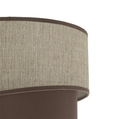 Pantalla Hara fabricada en textil color marrón para lámpara E27