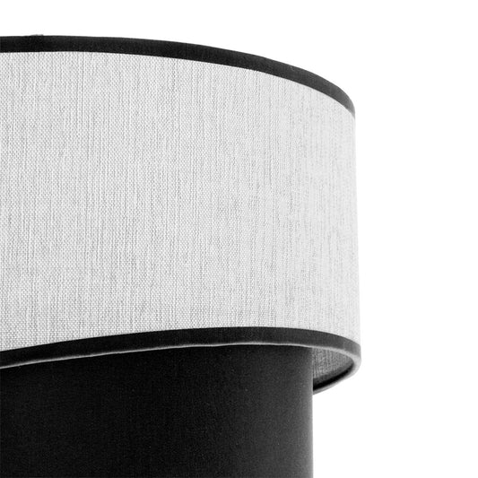 Pantalla Hara fabricada en Textil color Blanco y Negro para Lámpara