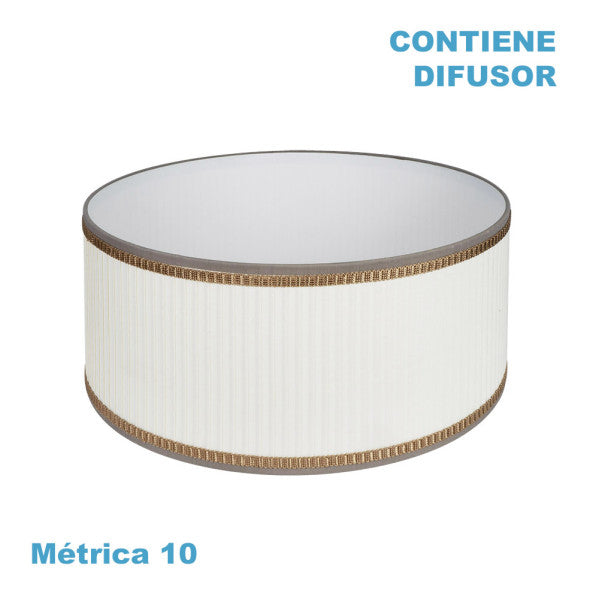 Pantalla Colgante Soprano 50 cm Plisada Beige Fabrilamp
