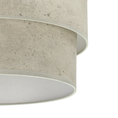 Pantalla colgante triple Smile E27 Cemento Gris, detalle del tejido. Fabrilamp en luzguru.com