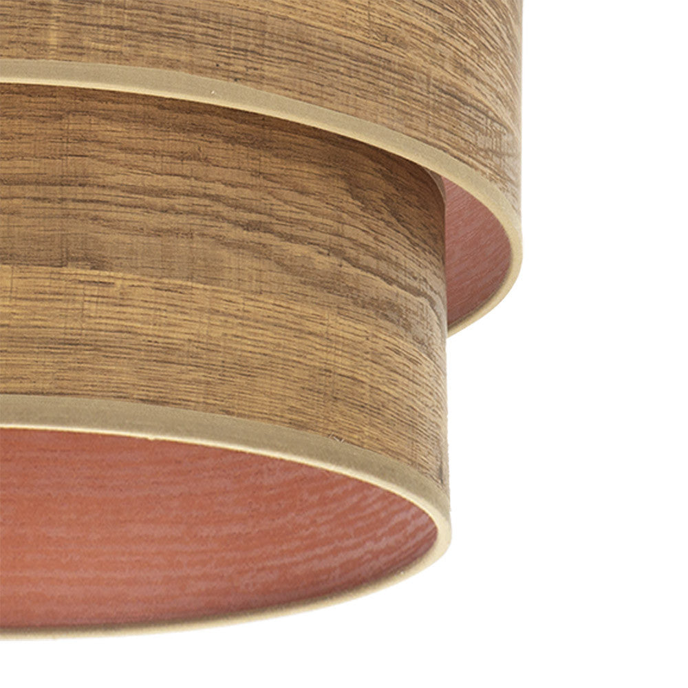 Pantalla colgante Smile fabricada en Textil color Madera Oscura