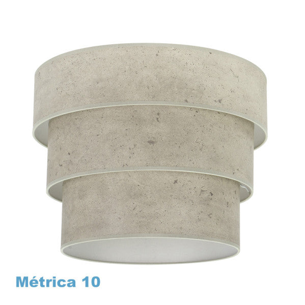 Pantalla colgante triple Smile M10 cemento gris, vista frontal