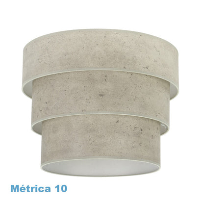 Pantalla colgante triple Smile M10 cemento gris, vista frontal