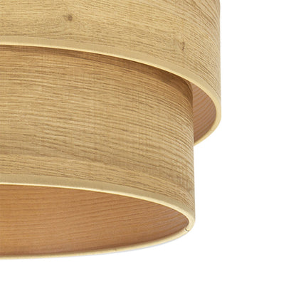 Pantalla colgante Smile fabricada en textil color madera clara