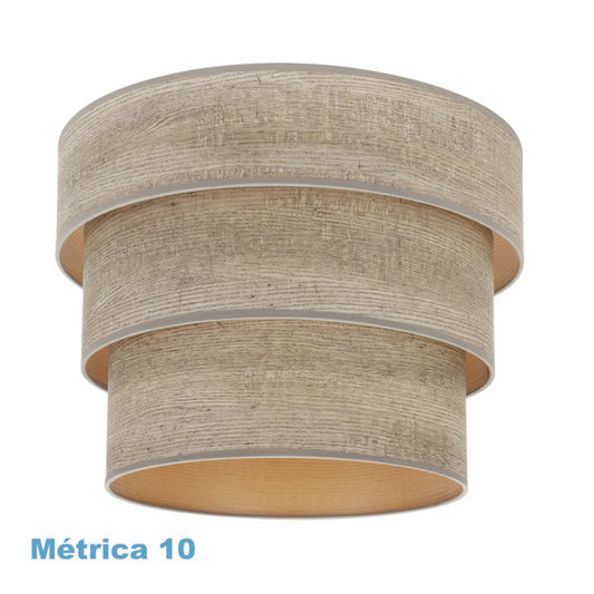 Pantalla Colgante Triple Smile M10 Madera Gris 50x40x28 cm Fabrilamp - vista principal | Fabrilamp / Abrila