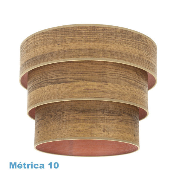 Pantalla colgante triple Smile M10 madera oscura, vista frontal