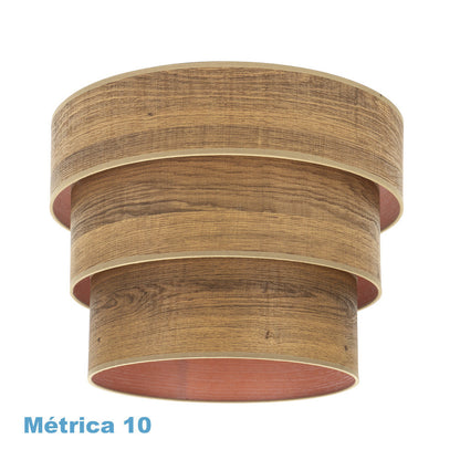 Smile Pantalla Colgante Triple Madera Oscura Fabrilamp / Abrila 99.PA-175395084