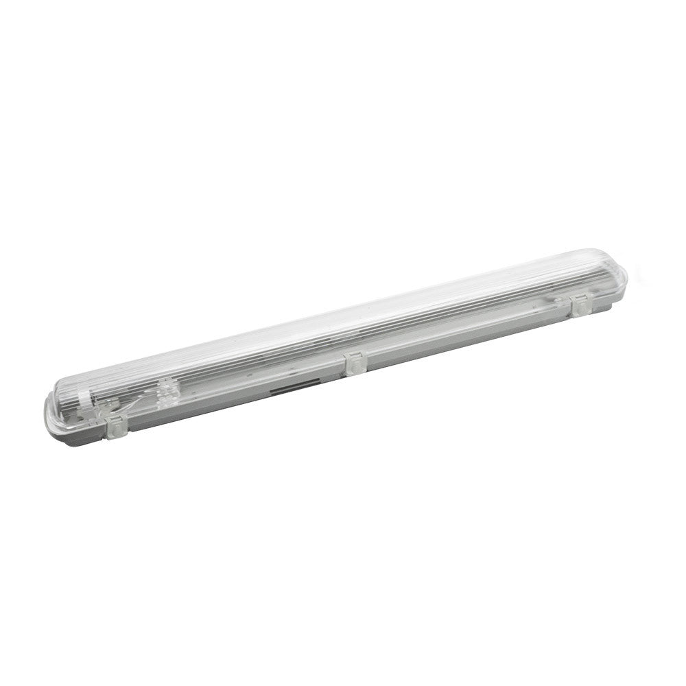 Pantalla estanca Lines fabricada en aluminio color gris transparente