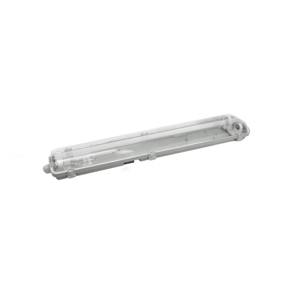 Pantalla estanca Lines fabricada en aluminio color gris transparente
