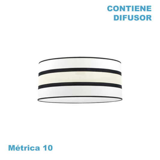 Pantalla Colgante Karla 60 cm Blanco Beis con Difusor Fabrilamp - vista principal | Fabrilamp / Abrila
