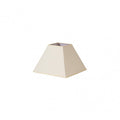 Pantalla piramidal Mezzo E27 beige de Fabrilamp, 25x11x18cm, tejido popelín. Perfecta para iluminación cálida.