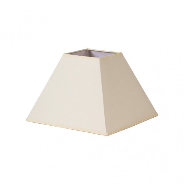 Pantalla piramidal Beige MEZZO E27 de Fabrilamp, tejido popelin, 40x18x28cm.  Iluminación cálida y elegante para tu hogar.