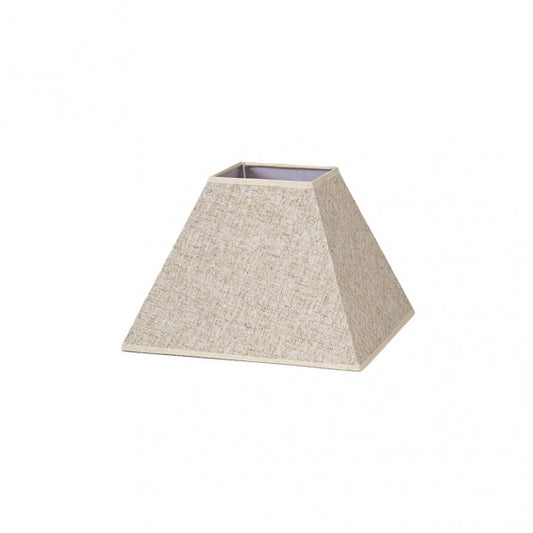 Pantalla Piramidal Tenorio E27 Lino Beige 30x13x22h de Fabrilamp.  Iluminación cálida y elegante para tu hogar.