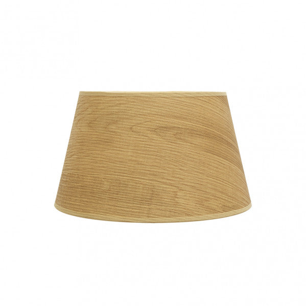 Pantalla Salma E27 Madera Clara, vista frontal. Iluminación cálida y elegante para tu hogar. luzguru.com