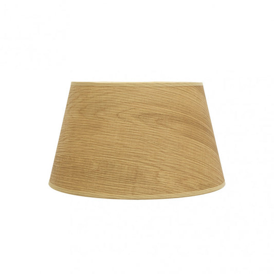 Pantalla Salma E27 Madera Clara, vista frontal. Iluminación cálida y elegante para tu hogar. luzguru.com