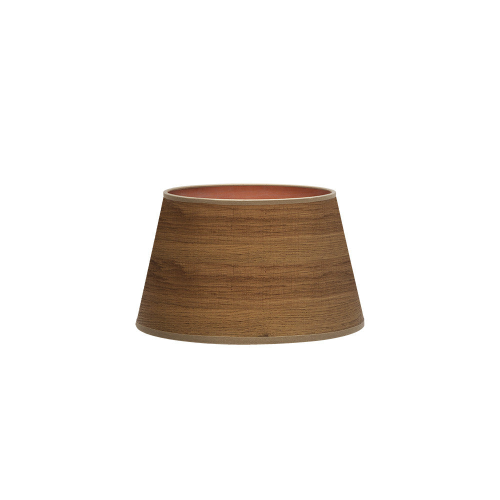 Pantalla Salma E27 Fabrilamp / Abrila con diseño cónico y madera oscura, referencia 178312584