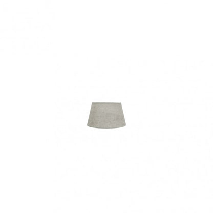 Pantalla Salma Pinza Cemento Gris 10x8x8 cm, diseño cónico abierto, ideal para iluminación interior. Fabrilamp en luzguru.com