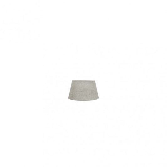 Pantalla Salma Pinza Cemento Gris 10x8x8 cm, diseño cónico abierto, ideal para iluminación interior. Fabrilamp en luzguru.com