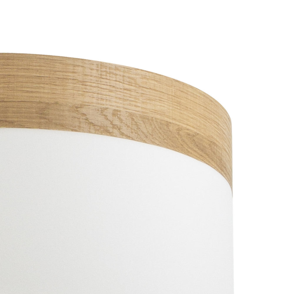 Pantalla Cloe fabricada en Textil color Blanco/Madera Clara