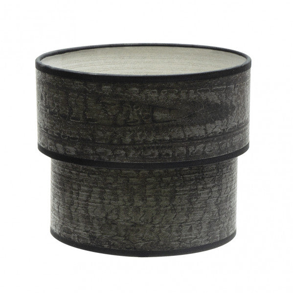 Pantalla de Sobremesa Smile Doble E14 Madera Negra 18 cm Fabrilamp