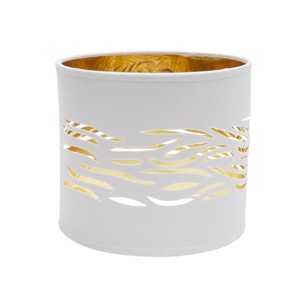 Pantalla Sobremesa Textil Blanco-Oro Niebla Fabrilamp / Abrila 99.PA-157771075