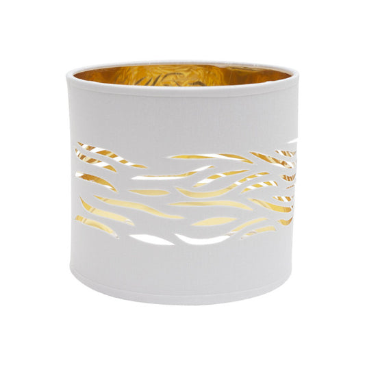Pantalla de Sobremesa Niebla 17 cm Blanco y Oro Fabrilamp - vista principal | Fabrilamp / Abrila