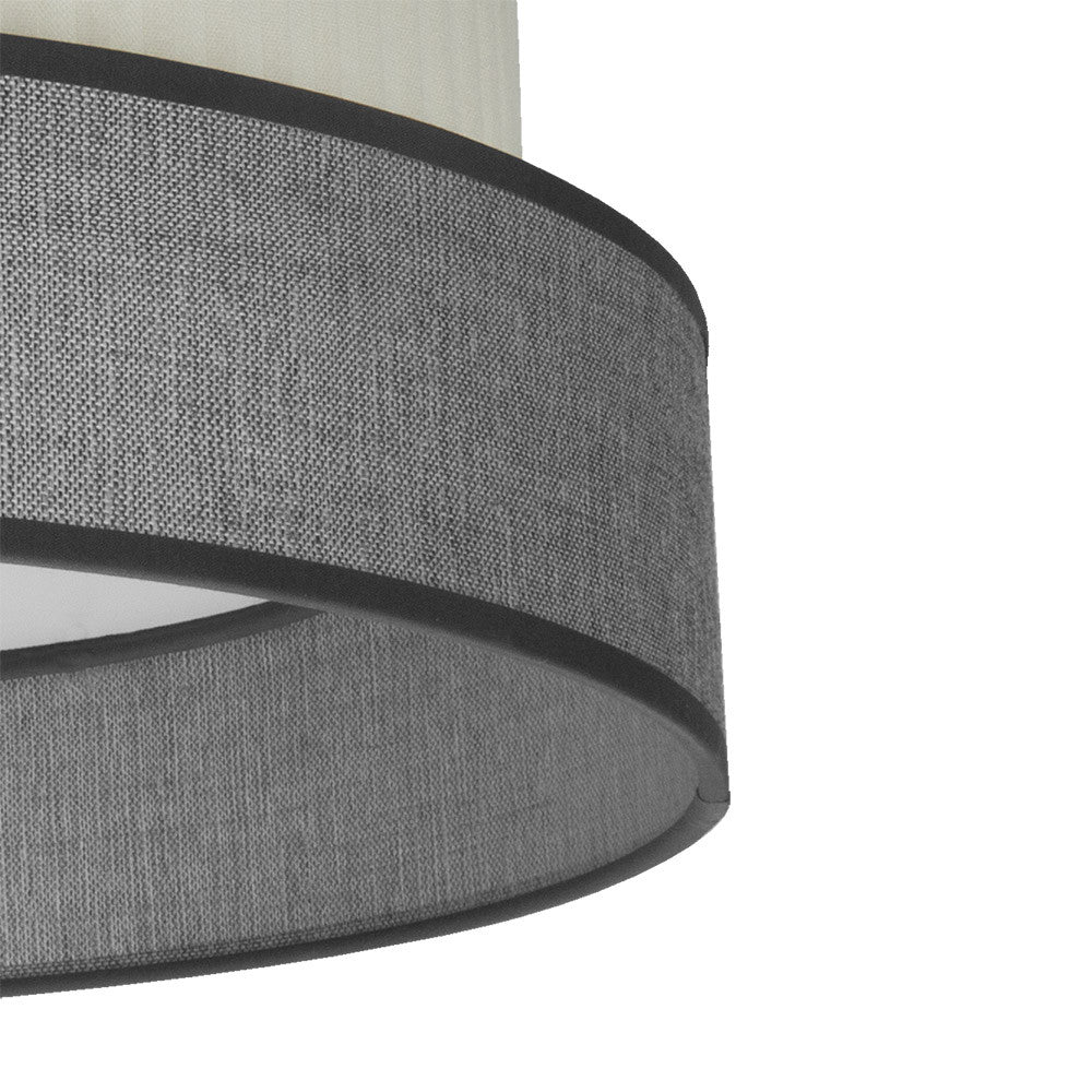 Pantalla Home fabricada en Textil color Gris/Beis para lámpara de mesa