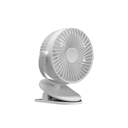 Ventilador de Sobremesa con Pinza Peñafiel 5W Recargable USB Blanco Fabrilamp - vista principal | Fabrilamp / Abrila · Ref. 240171001