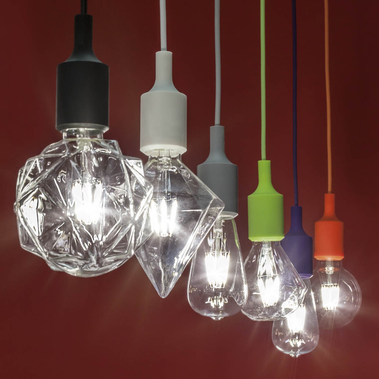 Lámpara techo AJP/Alemar Lido Naranja (Ref. 10160): medidas detalladas.  Diseño moderno, silicona resistente. luzguru.com
