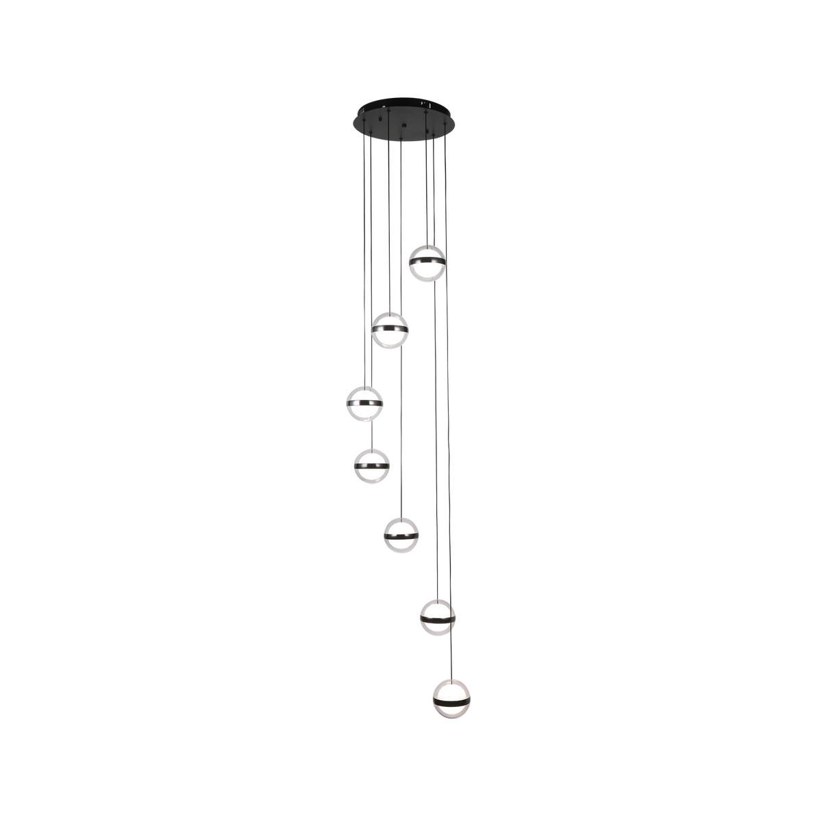 Plafón Colgante LED People 7 Luces Negro 196W Fabrilamp - vista principal | Fabrilamp / Abrila · Ref. 249197009