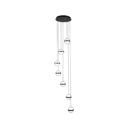 Plafón Colgante LED People 7 Luces Negro 196W Fabrilamp - vista principal | Fabrilamp / Abrila · Ref. 249197009