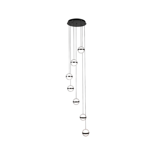 Plafón Colgante LED People 7 Luces Negro 196W Fabrilamp - vista principal | Fabrilamp / Abrila · Ref. 249197009