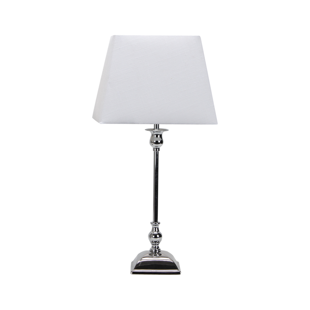 Lámpara de Sobremesa Percasol 52 cm Cromo y Pantalla Blanca Fabrilamp