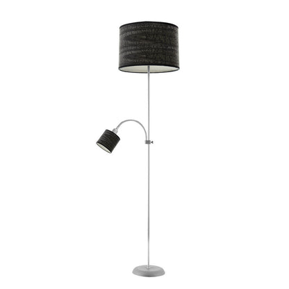 Armonia Pie de Salón con Lector Plata y Madera Negra Fabrilamp / Abrila 188742010